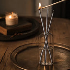 Oil Candle Refillable Mineral Oil Glass & Stainless Steel