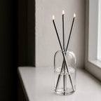 Oil Candle Refillable Mineral Oil Glass & Stainless Steel
