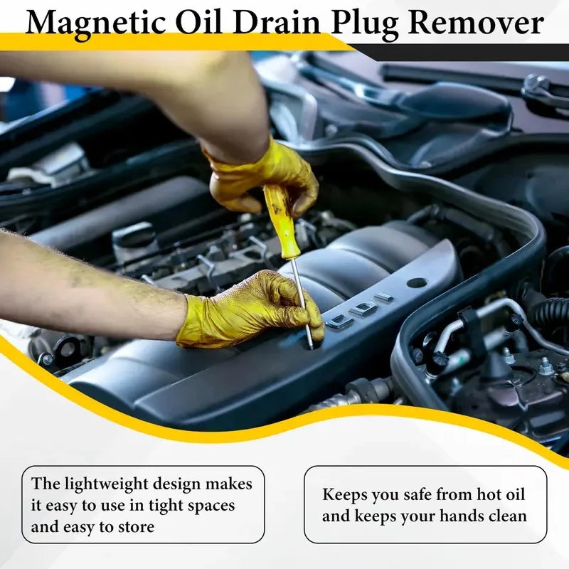 Oil Drain Plug Removal Tool Magnetic Flexible Shaft