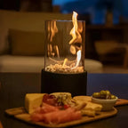 Oil Lamp Built-In Extinguisher Glass Cylinder & Metal Base
