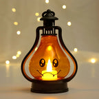 Oil Lamp Jack-O'-Lantern Glass & Metal Base LED Light