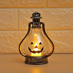 Oil Lamp Jack-O'-Lantern Glass & Metal Base LED Light