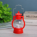 Oil Lamp Metal & Glass LED Flame Portable Handle