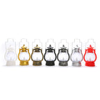 Oil Lamp Metal & Glass LED Flame Portable Handle