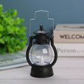 Oil Lamp Metal & Glass LED Flame Portable Handle
