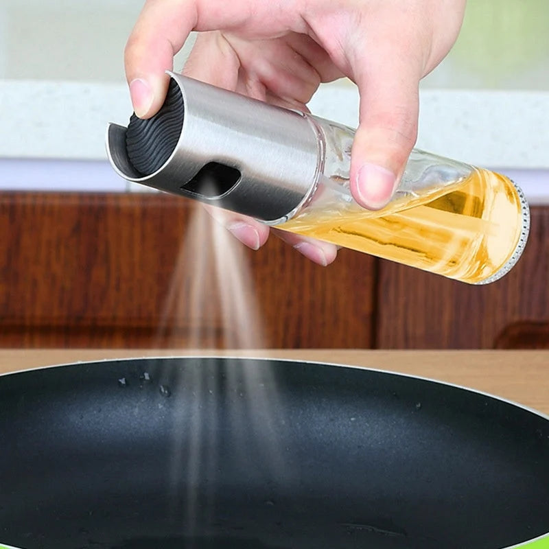 Oil Spray Bottle Fine Mist Stainless Steel & Glass