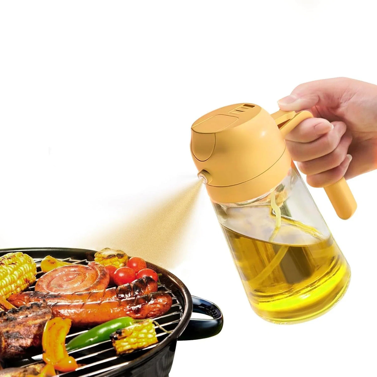 Olive Oil Sprayer Dual Spray & Dispenser Glass 470ml