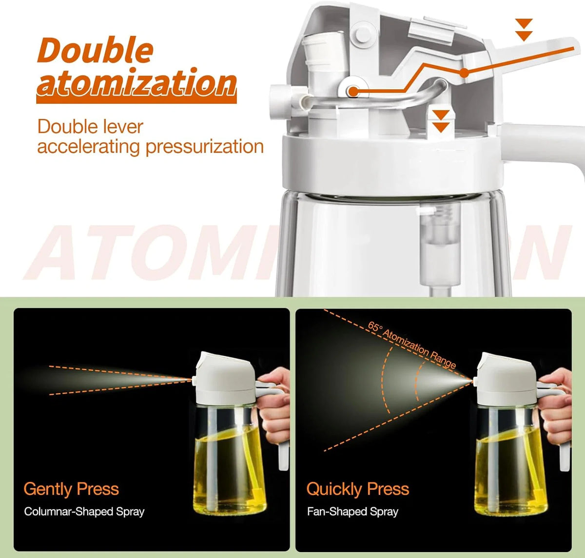 Olive Oil Sprayer Dual Spray & Dispenser Glass 470ml