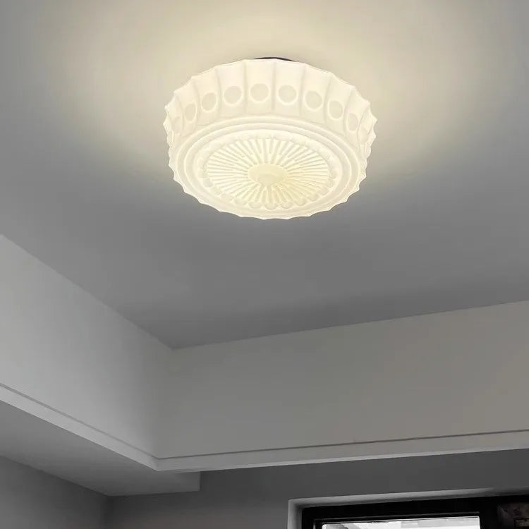 Opal Milk Glass Dimmable LED Flush Mount Ceiling Light
