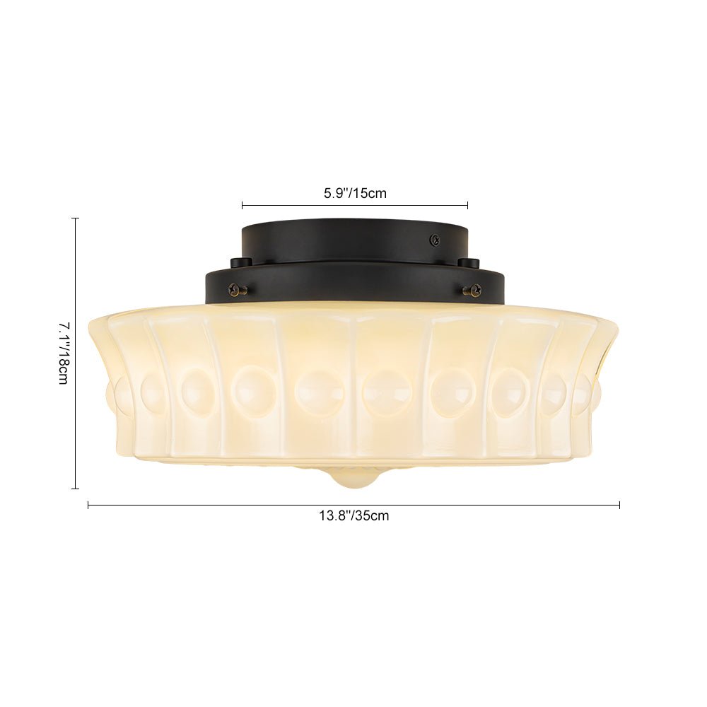 Opal Milk Glass Dimmable LED Flush Mount Ceiling Light