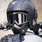 Open-Face Helmet ABS Shell Detachable Goggles & Mask