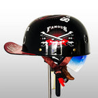 Open-Face Motorcycle Helmet DOT & ECE Certified Anti-UV Visor