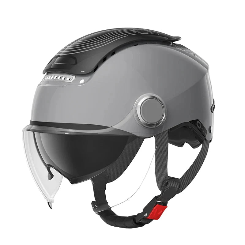 Open Face Motorcycle Helmet Dual-Lens Sun Visor Lightweight