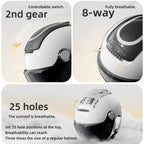 Open Face Motorcycle Helmet Dual-Lens Sun Visor Lightweight