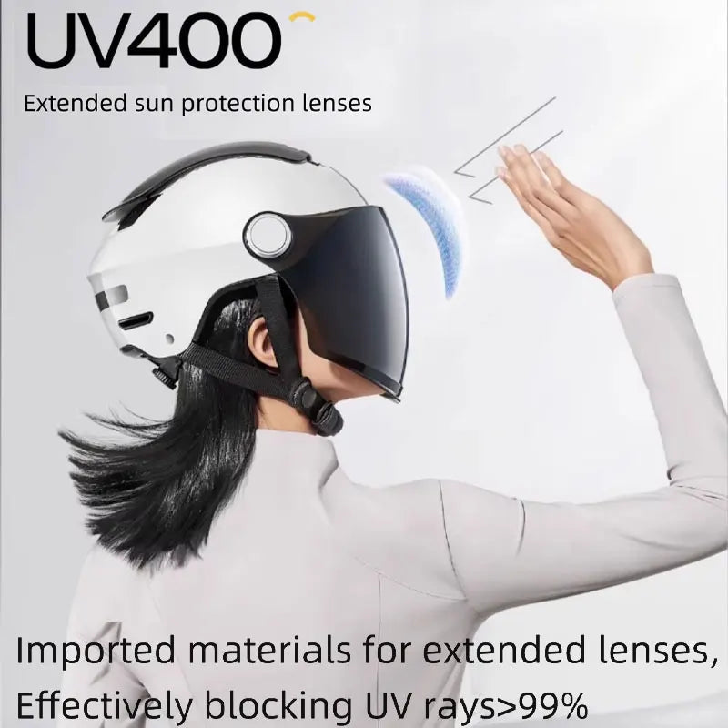 Open Face Motorcycle Helmet Dual-Lens Sun Visor Lightweight