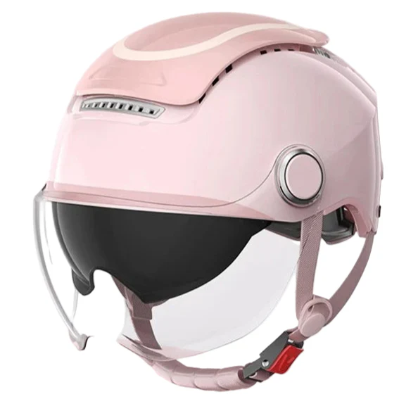 Open Face Motorcycle Helmet Dual-Lens Sun Visor Lightweight