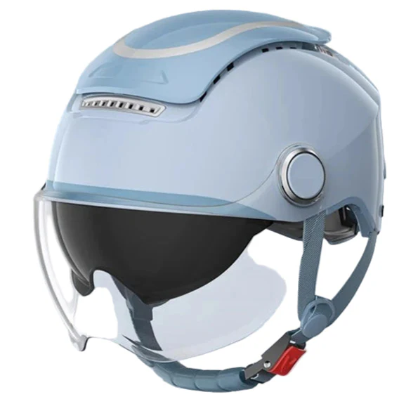 Open Face Motorcycle Helmet Dual-Lens Sun Visor Lightweight