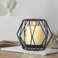 Open Geometric Iron Candle Holder (For Pillar Candles)