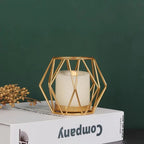 Open Geometric Iron Candle Holder (For Pillar Candles)