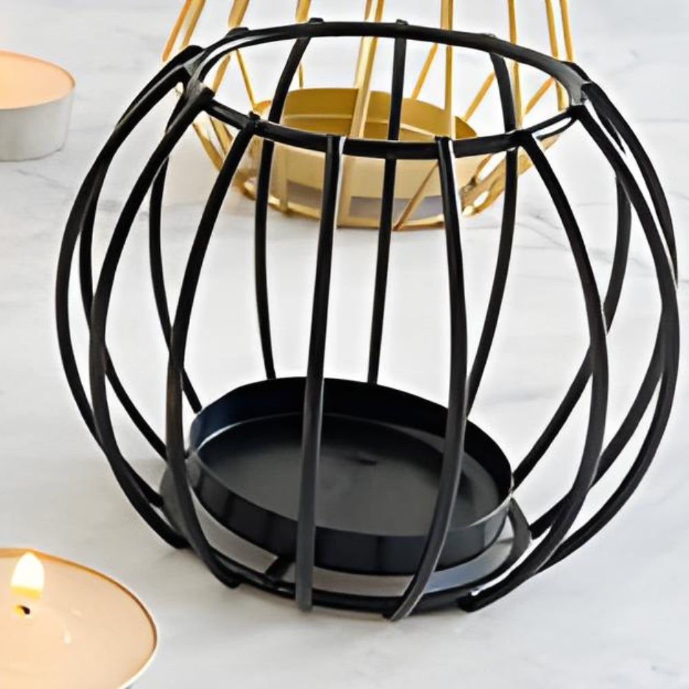 Open Geometric Iron Candle Holder (For Pillar Candles)