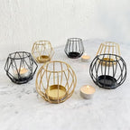 Open Geometric Iron Candle Holder (For Pillar Candles)