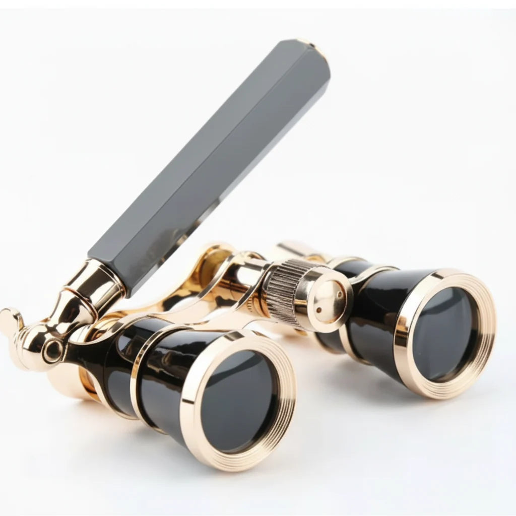 Opera Glasses 3x Magnification BAK4 Prisms Foldable Handle