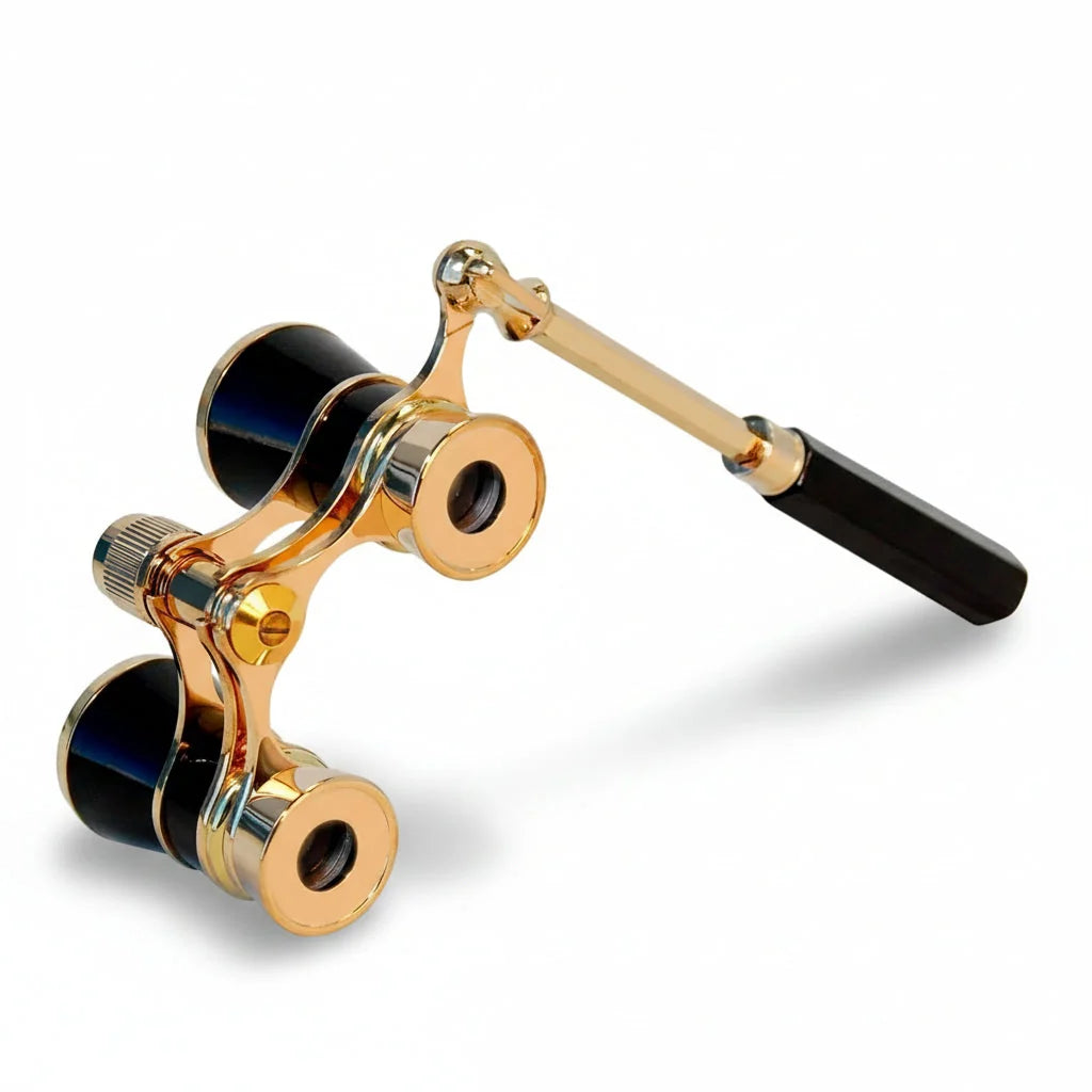 Opera Glasses 3x Magnification BAK4 Prisms Foldable Handle