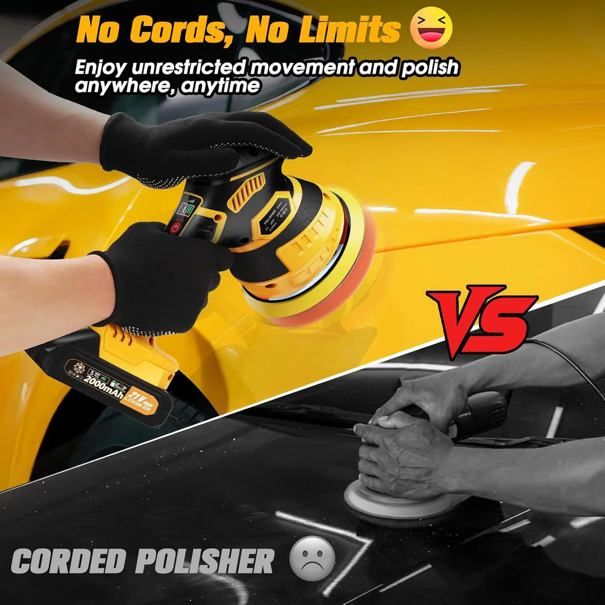 Orbital Buffer Cordless Variable-Speed Foam Pad Kit