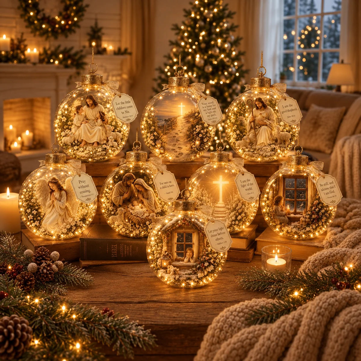 Ornament Lighted Scripture Keepsake
