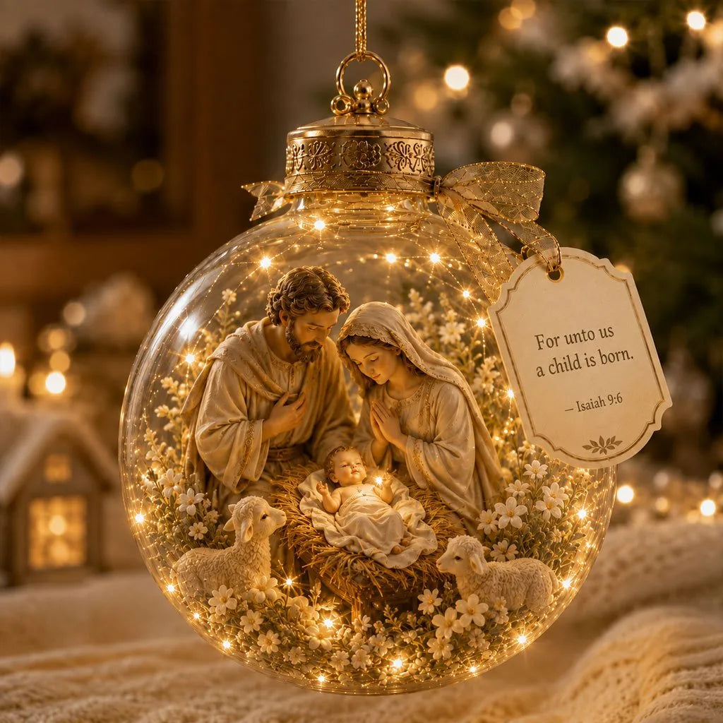 Ornament Lighted Scripture Keepsake