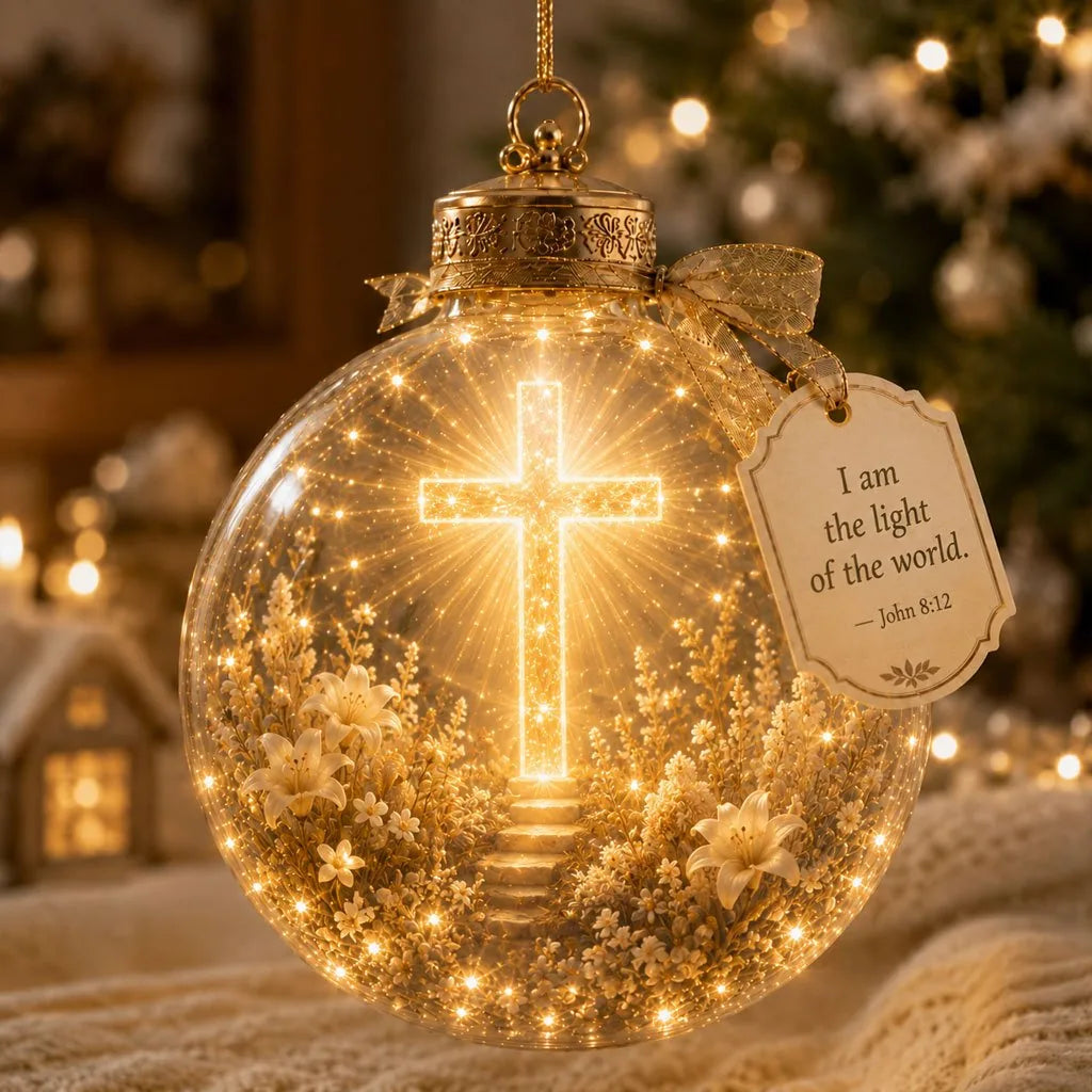 Ornament Lighted Scripture Keepsake