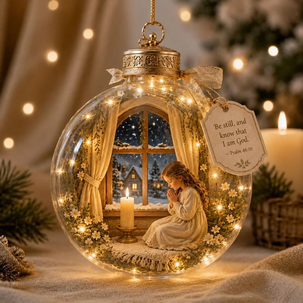 Ornament Lighted Scripture Keepsake