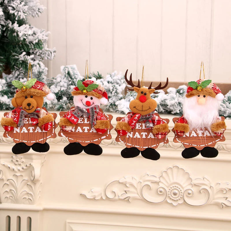 Ornament Plush Snowman Gold Hanging Loop