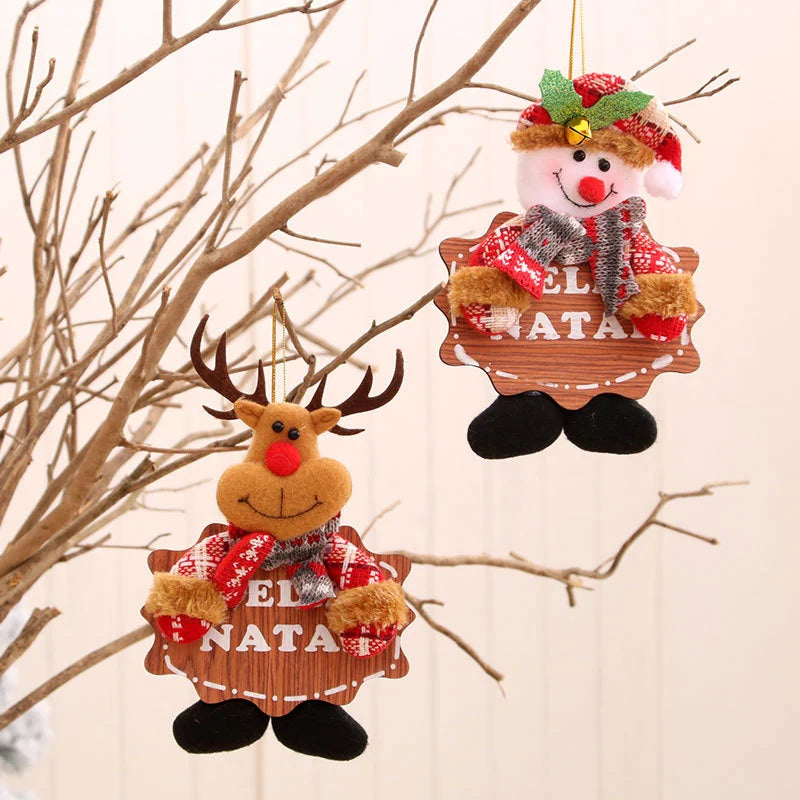 Ornament Plush Snowman Gold Hanging Loop