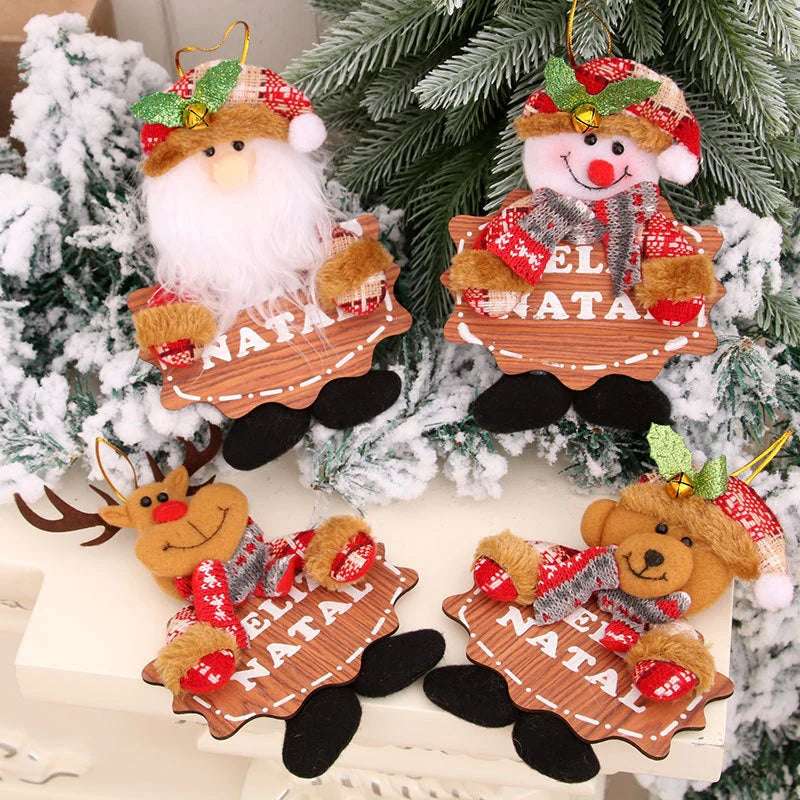 Ornament Plush Snowman Gold Hanging Loop