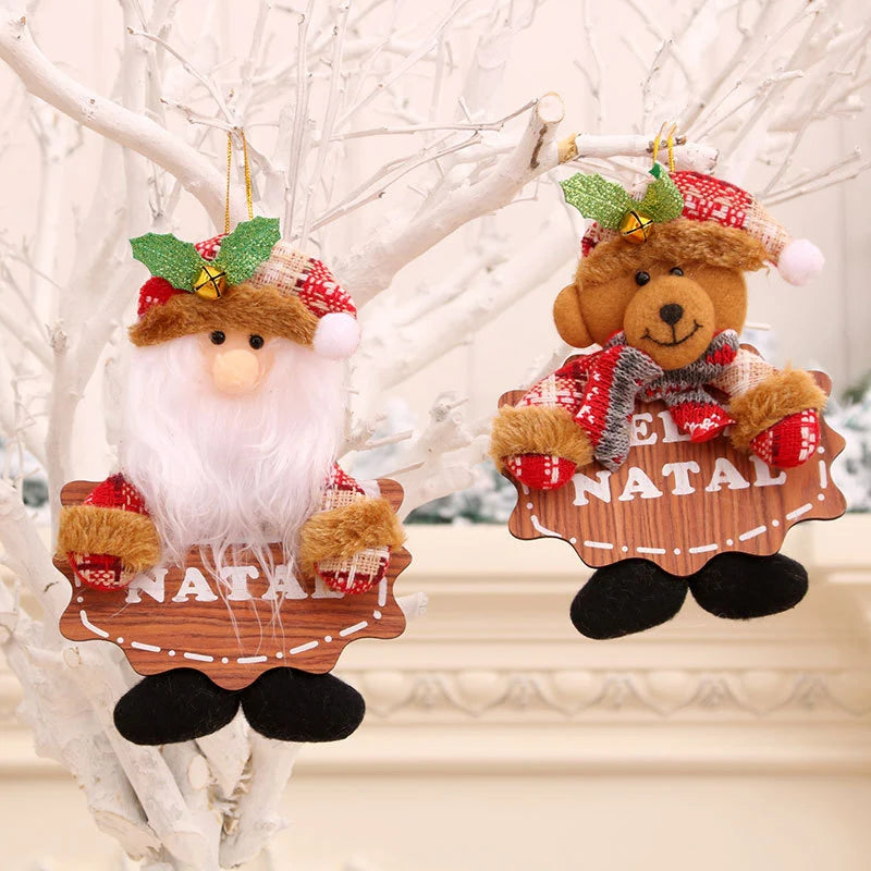 Ornament Plush Snowman Gold Hanging Loop