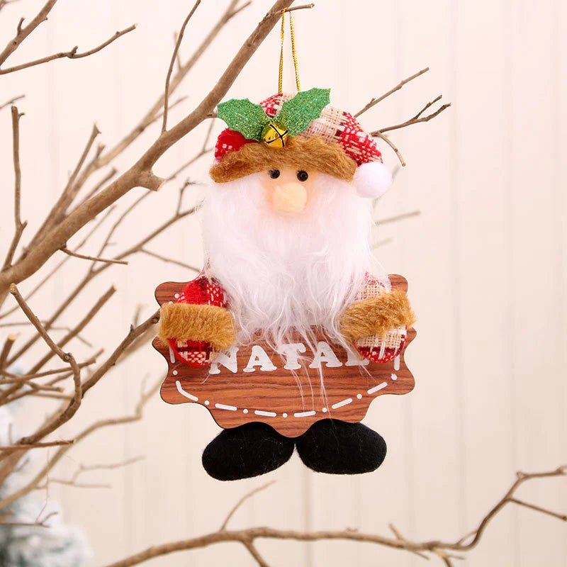 Ornament Plush Snowman Gold Hanging Loop