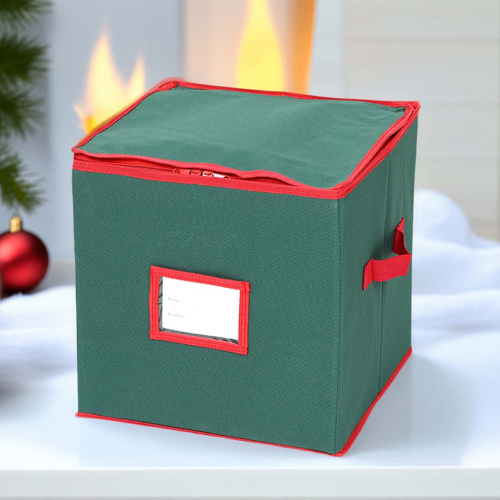 Ornament Storage Box Adjustable Dividers Holds 72 Ornaments