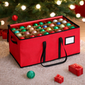 Ornament Storage Box Stackable Holds 72 Adjustable Dividers
