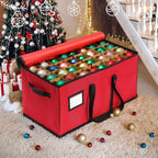 Ornament Storage Box Stackable Holds 72 Adjustable Dividers