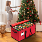 Ornament Storage Box Stackable Holds 72 Adjustable Dividers
