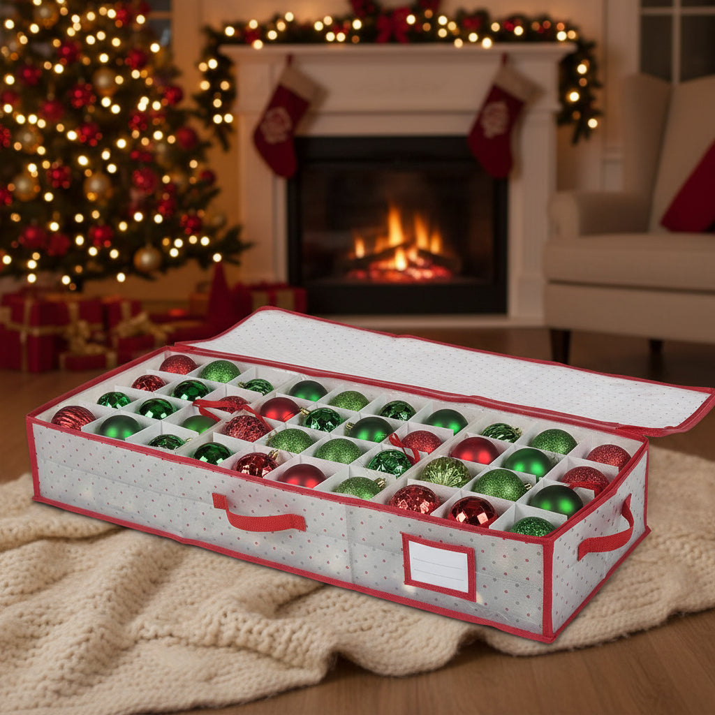 Ornament Storage Case Waterproof Holds 128