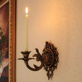 Ornate Vintage Wrought Iron Candle Wall Sconce