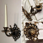 Ornate Vintage Wrought Iron Candle Wall Sconce