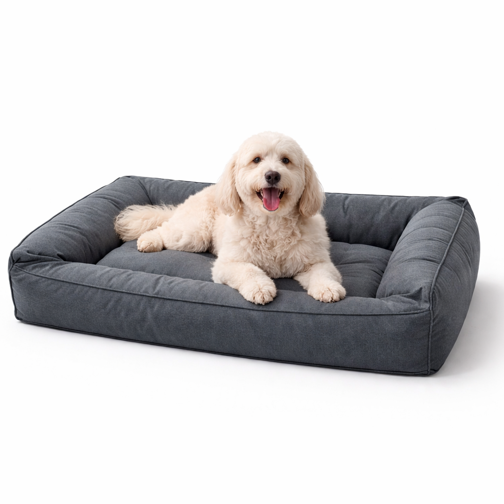 Orthopedic Dog Bed Memory Foam & 360-Degree Bolster Waterproof Cover