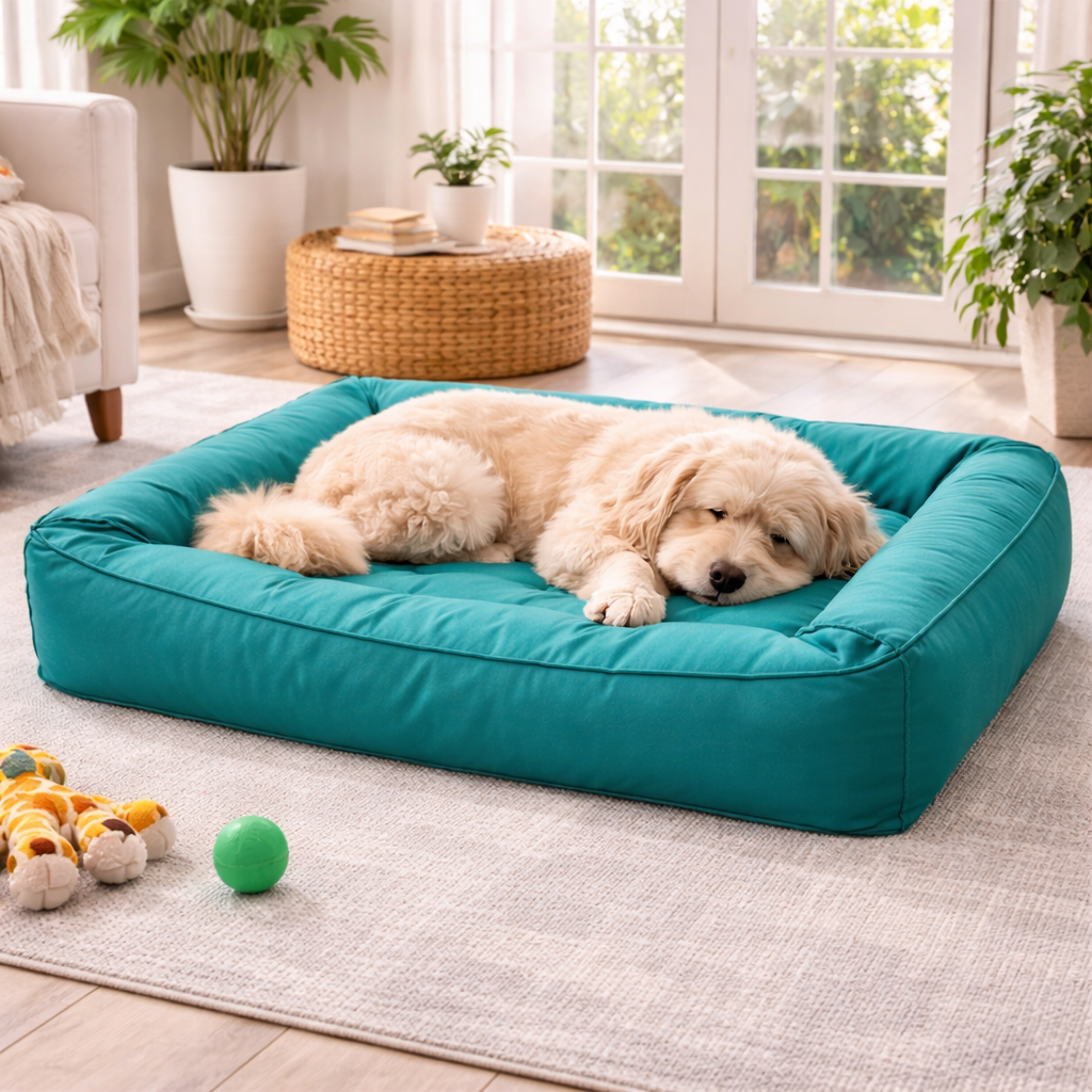 Orthopedic Dog Bed Memory Foam & 360-Degree Bolster Waterproof Cover