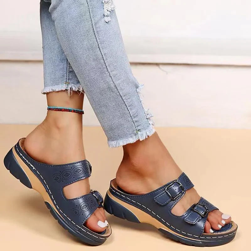 Orthopedic Sandals Adjustable Buckle Straps Contoured Footbed & EVA Sole