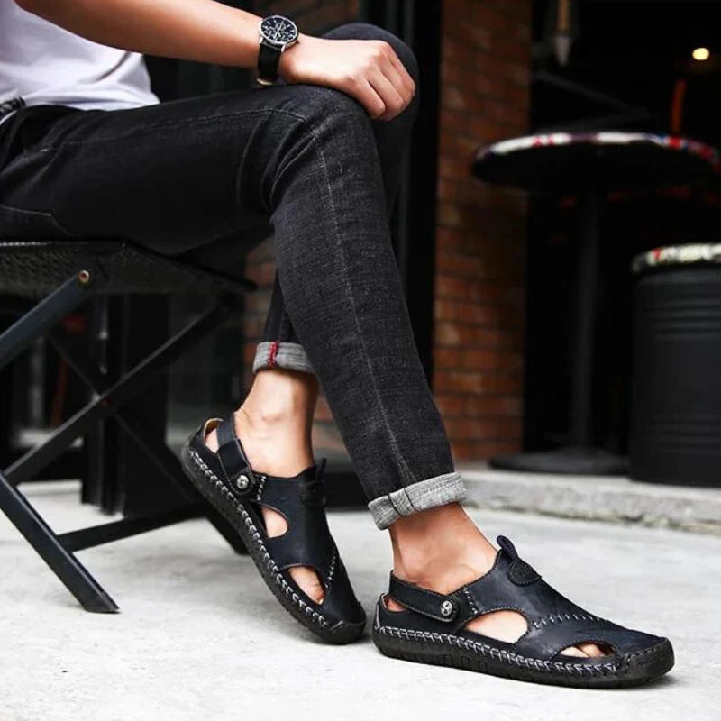 Orthopedic Sandals Split Leather Slip-Resistant Sole