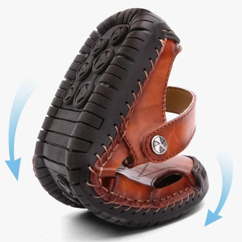 Orthopedic Sandals Split Leather Slip-Resistant Sole