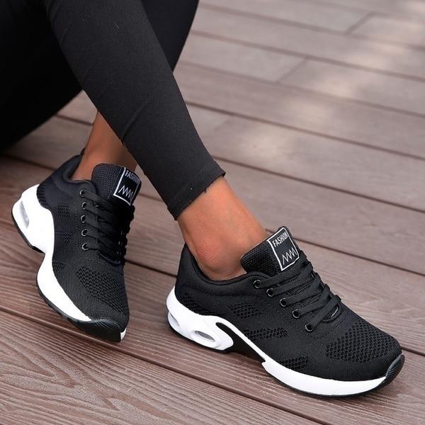 Orthopedic Sneakers Breathable Cushioned Sole Elevated Heel
